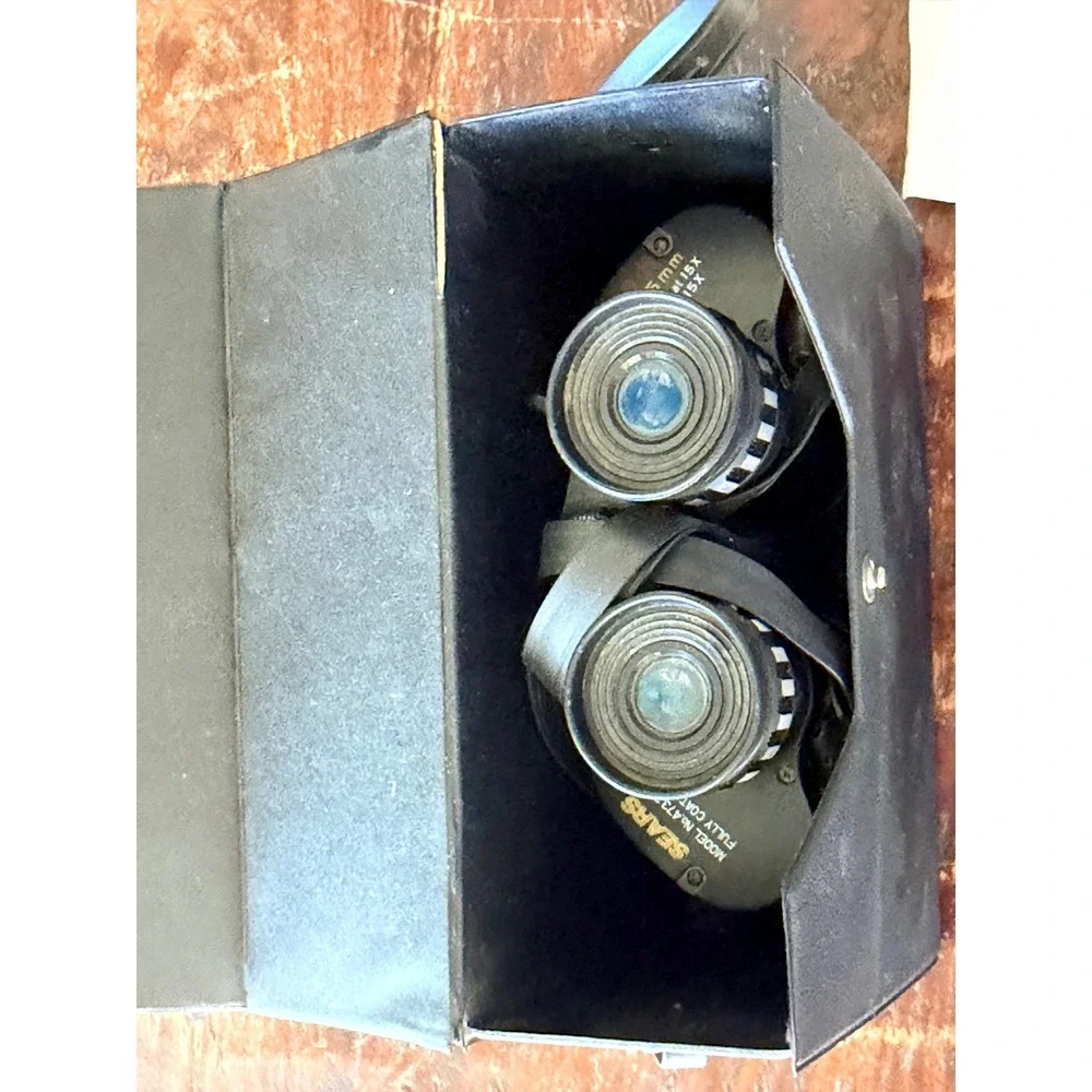 Sears Zoom Binoculars 7X-15X 35mm Black Good 473.2520101 Japan Vintage Gorpcore